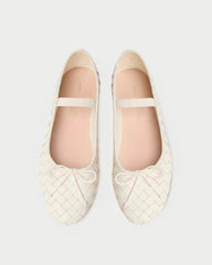 Loeffler Randall Leonie Cream Woven Ballet Flat I Flats I Footwear | Women Flats & Loafers