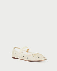 Loeffler Randall Leonie Cream/Crystal Ballet Flat L Flats L Footwear | Women Flats & Loafers
