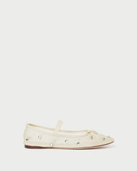 Loeffler Randall Leonie Cream/Crystal Ballet Flat L Flats L Footwear | Women Flats & Loafers