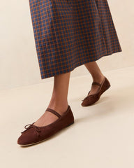 Loeffler Randall Leonie Espresso Suede Ballet Flat | Women Flats & Loafers