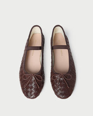 Loeffler Randall Leonie Espresso Woven Ballet Flat | Women Flats & Loafers