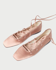 Loeffler Randall Louisa Blush Lace-Up Ballet Flat | Women Flats & Loafers