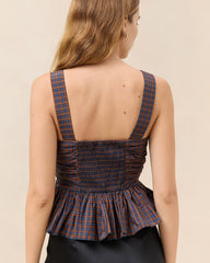Loeffler Randall Mae Navy/Rust Sleeveless Top | Women Tops