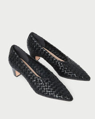 Loeffler Randall Maeve Black Woven Low Pump | Women Pumps & Mules