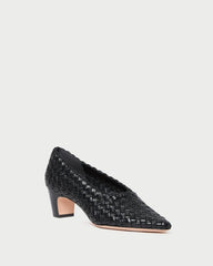 Loeffler Randall Maeve Black Woven Low Pump | Women Pumps & Mules