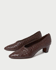 Loeffler Randall Maeve Espresso Woven Low Pump | Women Pumps & Mules