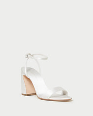 Loeffler Randall Malia Cream Curved-Heel Sandal L Heeled Sandals L Footwear | Women Heeled Sandals