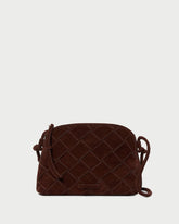Loeffler Randall Mallory Espresso Woven Suede Crossbody | Women Crossbodies