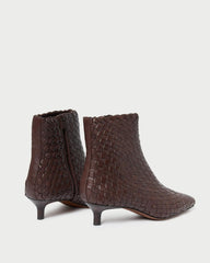 Loeffler Randall Marcella Espresso Woven Ankle Boot | Women Boots
