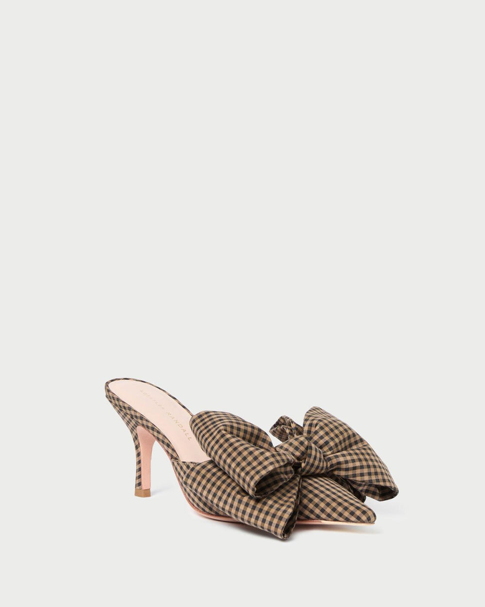 Loeffler Randall Margot Brown/Black Check Bow Mule | Women Pumps & Mules