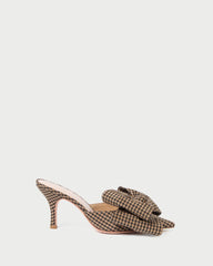 Loeffler Randall Margot Brown/Black Check Bow Mule | Women Pumps & Mules