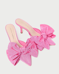 Loeffler Randall Margot Rose Moiré Bow Mule | Women Pumps & Mules