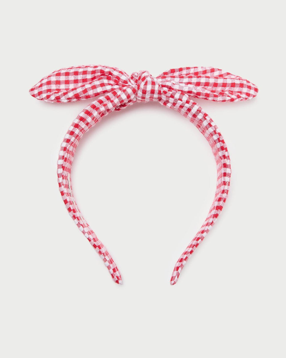 Loeffler Randall Meadow Red Gingham Knot Headband I Hair Accessories I Accessories | Women Accessories