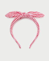 Loeffler Randall Meadow Red Gingham Knot Headband I Hair Accessories I Accessories | Women Accessories