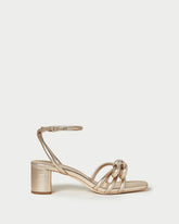 Loeffler Randall Mikel Champagne Bow Mid-Heel Sandal L Heeled Sandals L Footwear | Women Heeled Sandals