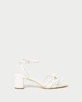 Loeffler Randall Mikel White Bow Mid-Heel Sandal I Heeled Sandals I Footwear | Women Heeled Sandals