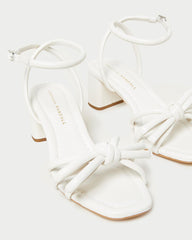 Loeffler Randall Mikel White Bow Mid-Heel Sandal I Heeled Sandals I Footwear | Women Heeled Sandals
