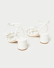 Loeffler Randall Mikel White Bow Mid-Heel Sandal I Heeled Sandals I Footwear | Women Heeled Sandals