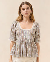 Loeffler Randall Milly Pink/Cream Floral Top | Women Tops