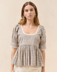 Loeffler Randall Milly Pink/Cream Floral Top | Women Tops