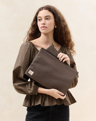 Loeffler Randall Murphy Brown/Black Check Pouch Set | Women Accessories