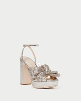 Loeffler Randall Natalia Champagne Platform Bow Heel L Heeled Sandals L Footwear | Women Heeled Sandals