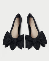 Loeffler Randall Noa Black Moiré Bow Flat L Flats L Footwear | Women Flats & Loafers