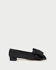 Loeffler Randall Noa Black Moiré Bow Flat L Flats L Footwear | Women Flats & Loafers