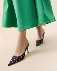 Loeffler Randall Paloma Black/Crystal Mesh Mule I Mules I Footwear | Women Pumps & Mules