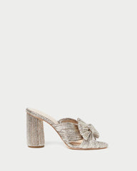 Loeffler Randall Penny Champagne Pleated Bow Heel L Heeled Sandals L Footwear | Women Heeled Sandals