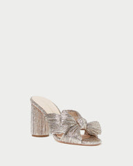 Loeffler Randall Penny Champagne Pleated Bow Heel L Heeled Sandals L Footwear | Women Heeled Sandals
