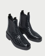 Loeffler Randall Raquel Black Woven Chelsea Boot | Women Boots