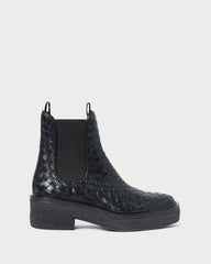 Loeffler Randall Raquel Black Woven Chelsea Boot | Women Boots