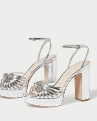 Loeffler Randall Rivka Silver Knot Platform Sandal L Heeled Sandals L Handbags | Women Heeled Sandals