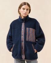 Loeffler Randall Rocky Navy/Rust Fleece Jacket | Women Outerwear