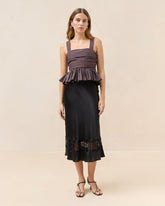 Loeffler Randall Saskia Black Silk Skirt | Women Bottoms