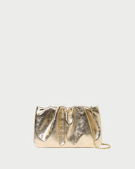 Loeffler Randall Serena Champagne Gathered Leather Clutch | Women Clutches