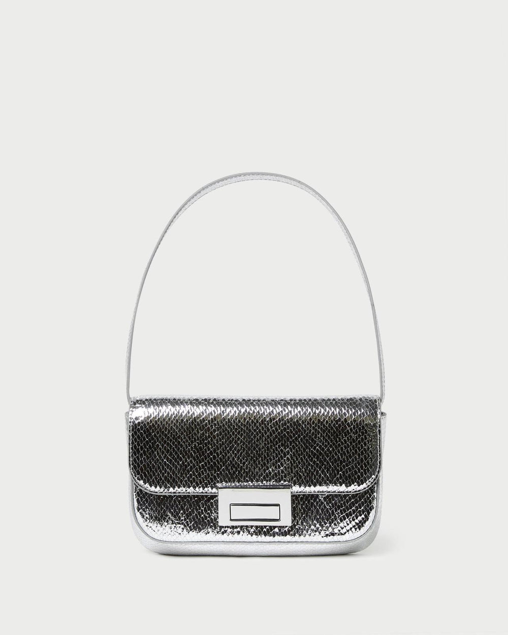 Loeffler Randall Stefania Silver Leather Baguette Bag I Shoulder Bags I Handbags | Women Shoulder Bags