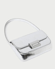 Loeffler Randall Stefania Silver Leather Baguette Bag I Shoulder Bags I Handbags | Women Shoulder Bags