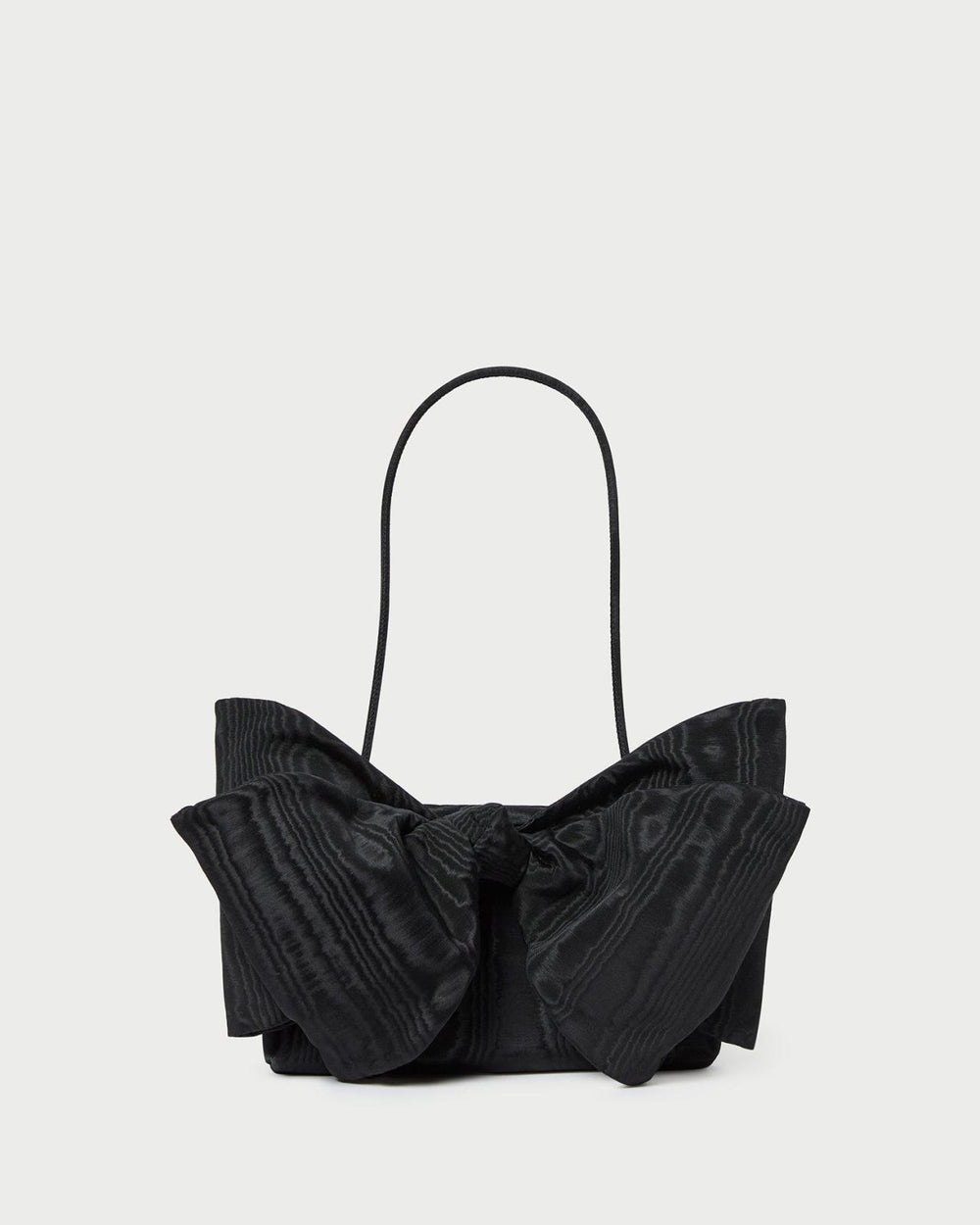Loeffler Randall Valerie Black Moiré Bow Clutch | Women Shoulder Bags