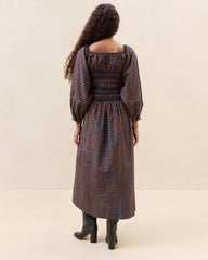 Loeffler Randall Vineta Navy/Rust Gathered Dress | Women Dresses