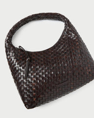 Loeffler Randall Willow Chocolate Woven Leather Hobo | Women Shoulder Bags
