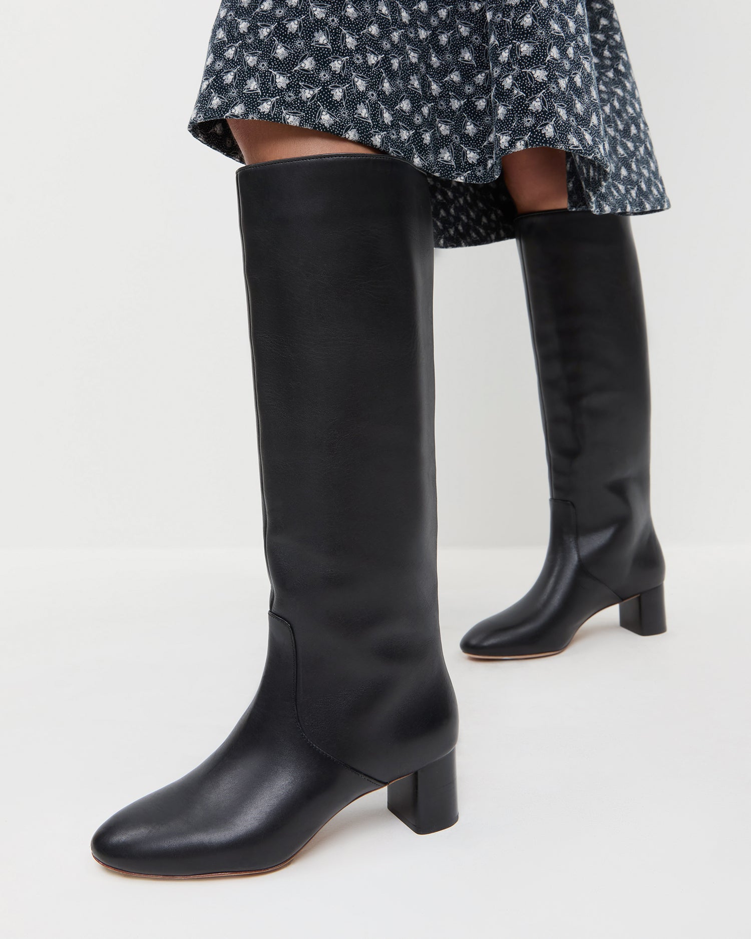 Gia Black Leather Tall Boot