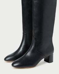 Gia Black Leather Tall Boot