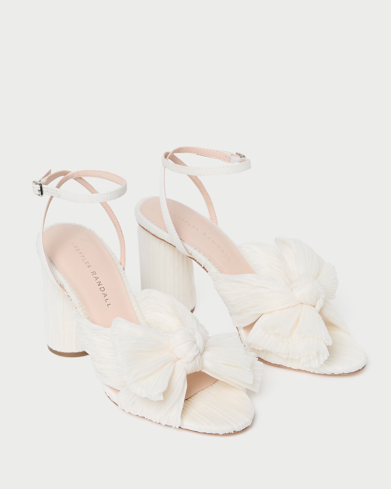 Camellia Pearl Pleated Bow Heel