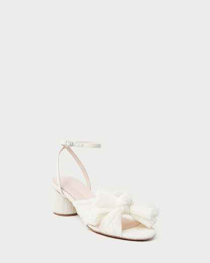 Dahlia Pearl Pleated Bow Heel