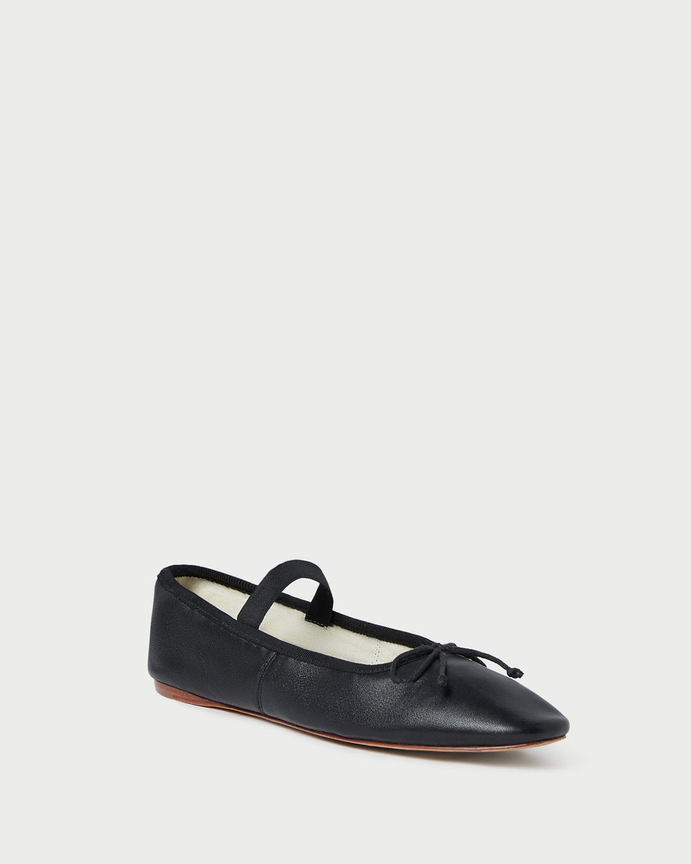 Leonie Black Leather Ballet Flat