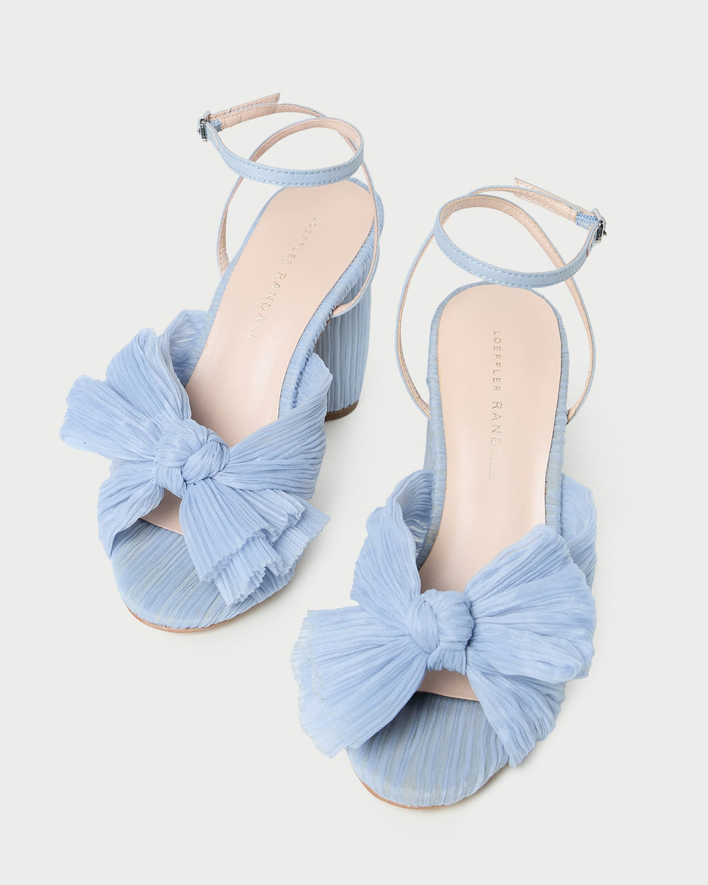 Camellia Blue Pleated Bow Heel