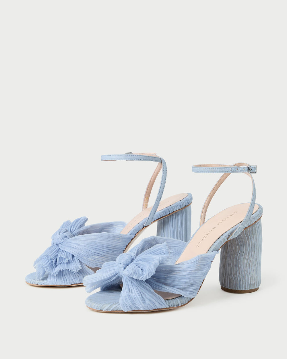 Camellia Blue Pleated Bow Heel