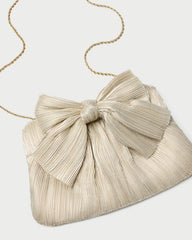 Rayne Platinum Bow Clutch